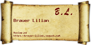 Brauer Lilian névjegykártya